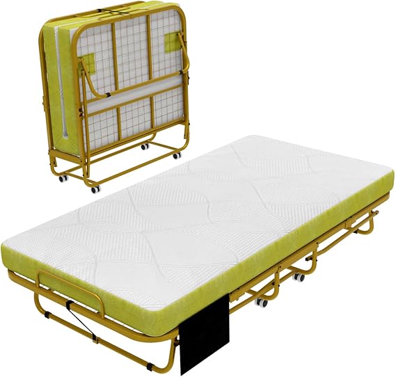Folding Bed with Mattress 5 inch, Memory Foam, 75x38 Twin