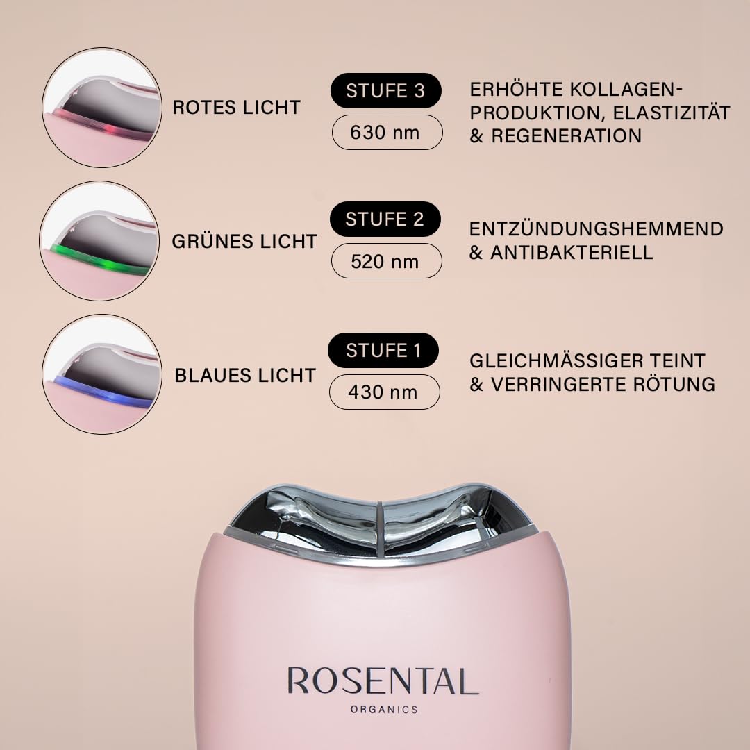 EMS Face Yoga Duo - EMS-Lichttherapie mit Hyaluron Serum - LED Blau, Grün & Rotlicht Therapie