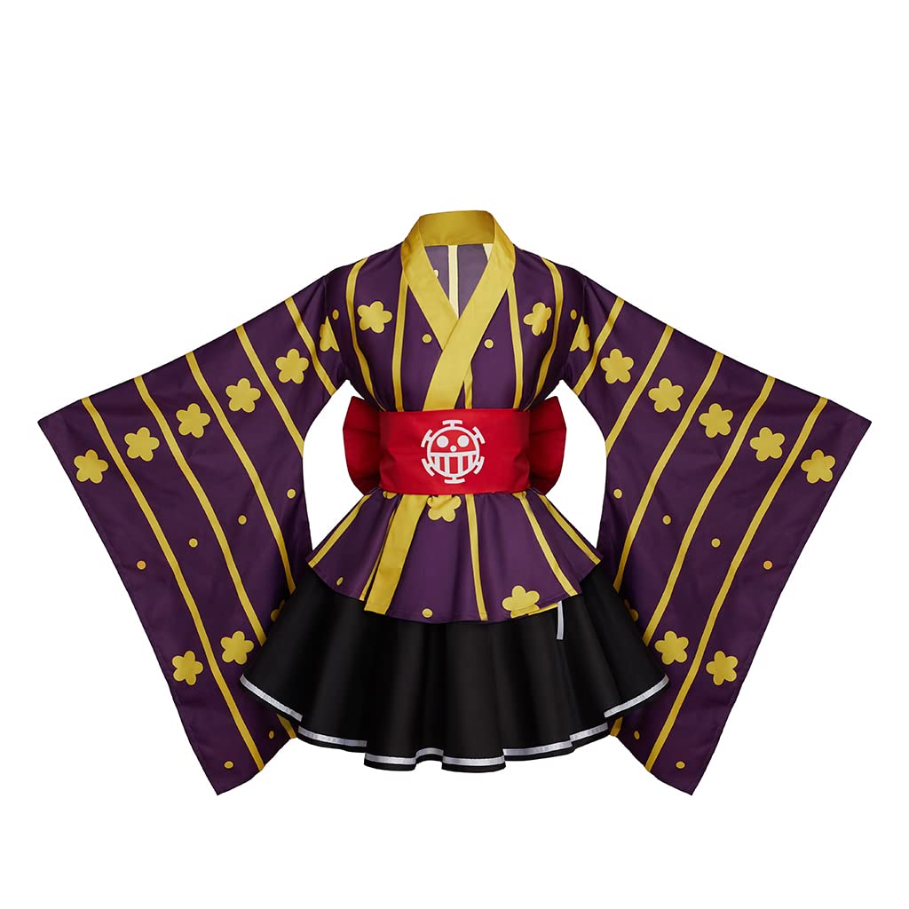 Saniplaycos Anime Trafalgar D. Water Law Lolita Kimono Dress Luffy Cosplay Costume Outfits Halloween Carnival Suit for Women
