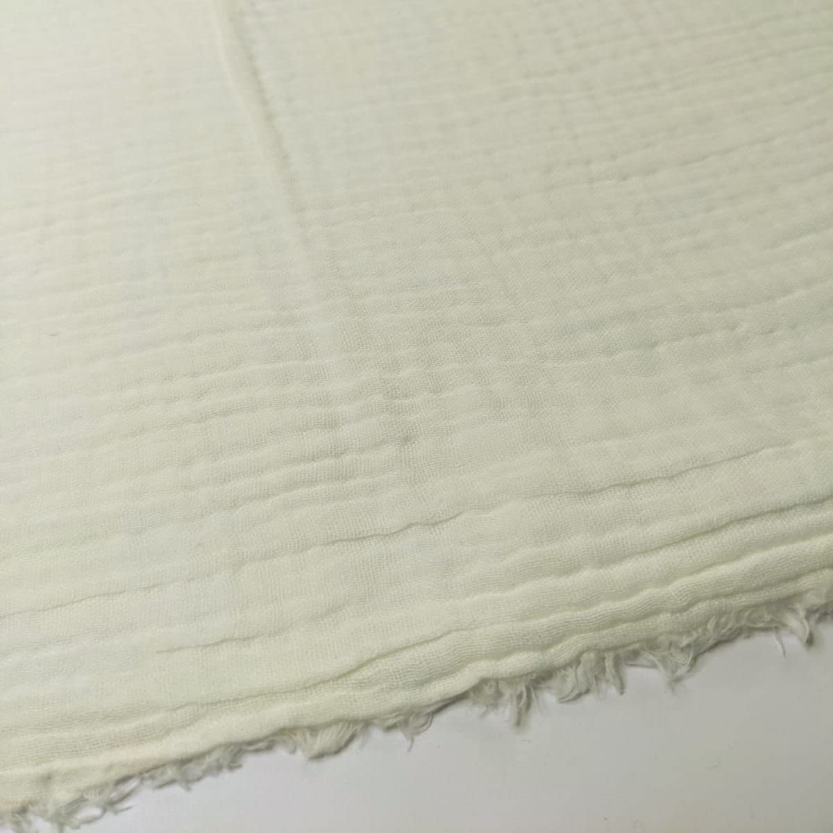 Discover Lifestyle & Fashion Fabrics Vanilla Double Gauze 100% Cotton Plain Fabric Dress Making Lightweight Muslin Baby Swaddle Blankets Scarves Summer Clothing | 53" - 135 Cm Wide | Per Metre (Vanilla)
