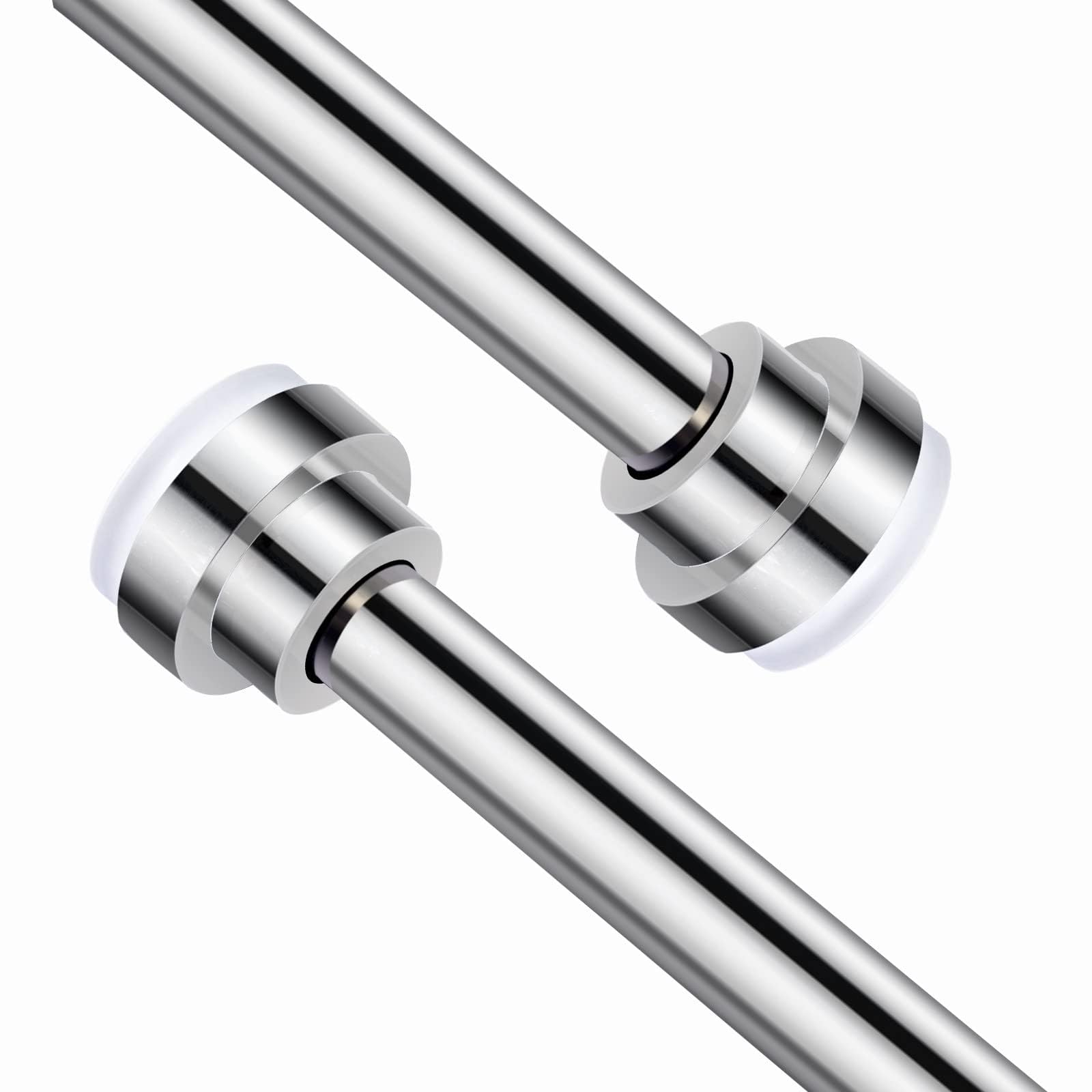 Kutyuut Silver Kutyuut1 Piece No Drill Extendable Curtain Pole Stainless Steal Extendable Clothes Rail Telescopic Curtain Rail Tension Rod For Clothes Shower Curtain Rod Shower And Closet (105-160Cm)