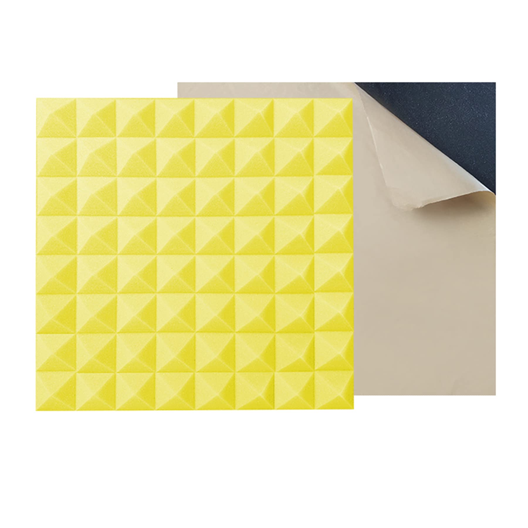 Pianka Dźwiękochłonna Pułapka Basowa Dźwiękochłonne Akustyczne Panele Piankowe Do Studia KTV Dźwiękoszczelne (25x25x5cm, 10szt)(Color:Żółty)