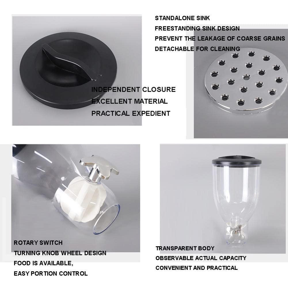 Dispensador de cereales Dispensador de cereales de encimera Dispensador automático de granos Máquina de cereales de doble cubeta Tanque de almacenamiento de avena para el hogar Adecuado para almacen