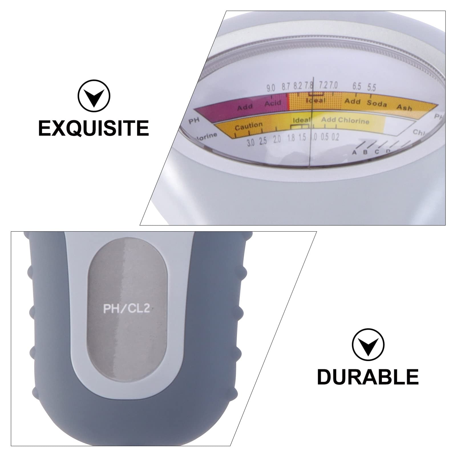 BESPORTBLE Tester per Acqua Digitale Rilevatore di PH Residuo Misuratore di PH per Piscina Kit Tester Elettronico per Piscina Facile da Usare