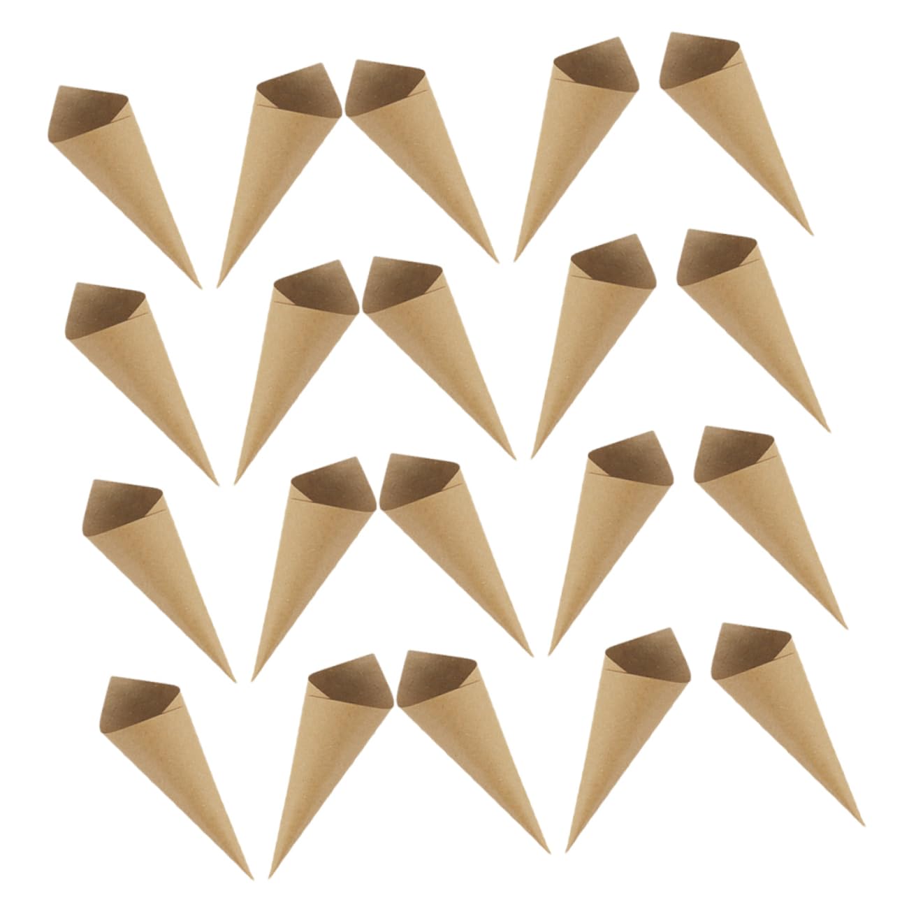 Cabilock 120pcs Wedding Kraft Paper Petal Cones Dried Flower Petals Decor for Parties Large Confetti Cones Diy for Wedding Favors