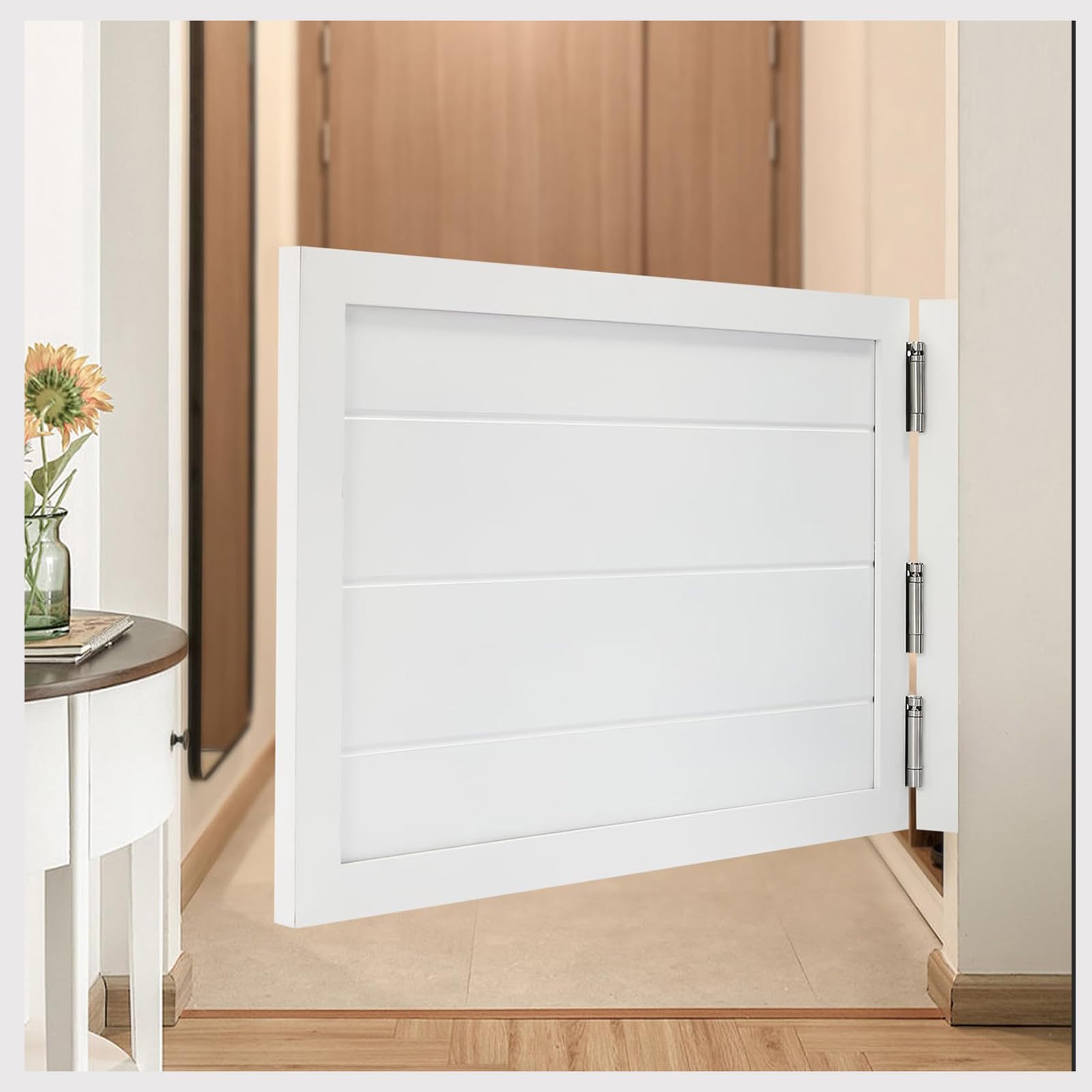 Porte Saloon battante en Bois, Portes De Café, avec Comprend des Charnières, Style De Balançoire Décoration, Taille Personnalisable,Blanc,50x80cm