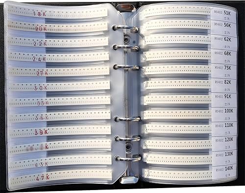 Miniatura 4 de 0805 0R ohmios - 20M ohmios 178 valores (25 unidsvalor) 5% Todas las series SMD Resistor Combo Sample Book Kit SMT Pack Box Book