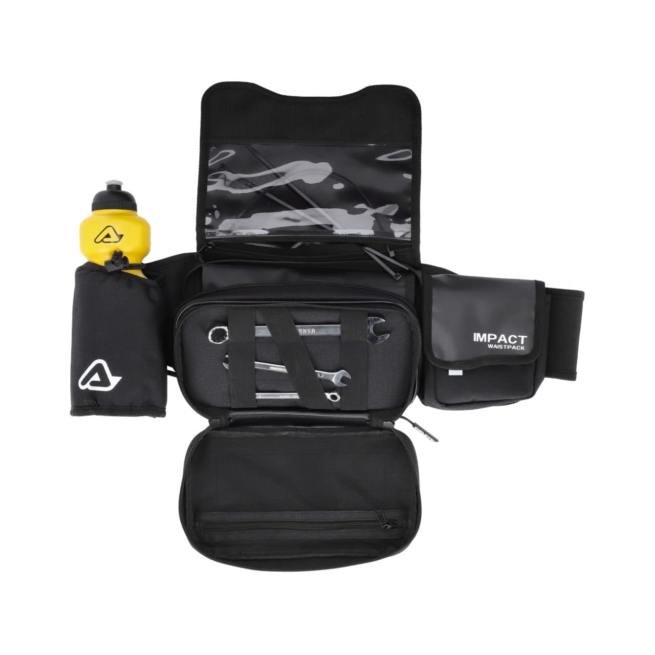 ACERBIS Impact Logo Marsupio Motocross Enduro Offorad, Nero/Bianco e Nero/Grigio, 5 Litri, 95% Poliestere 2% PVC 3% Altri, Chiusura con Fibbia, Fascia Elastica Doppia