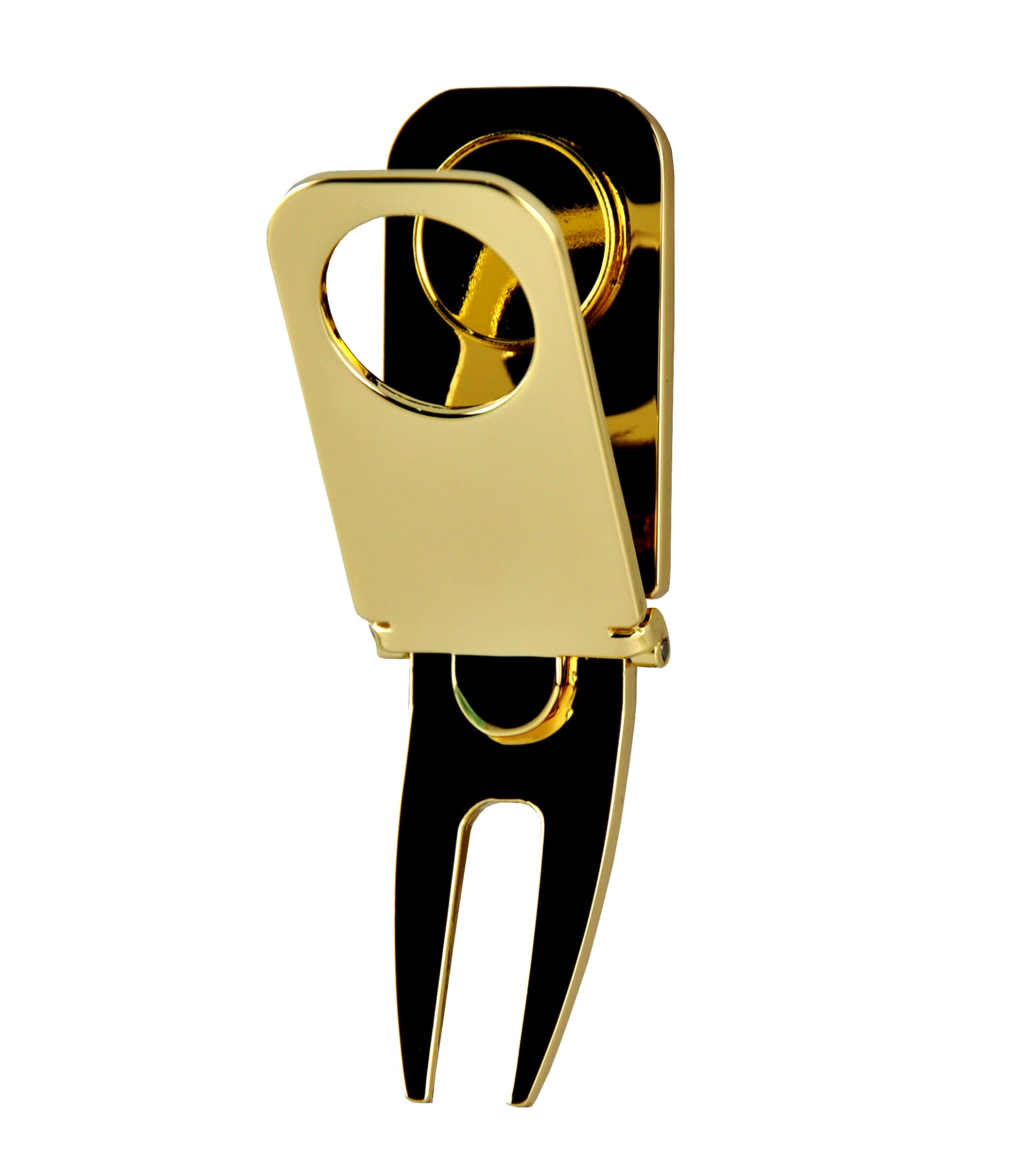 Strumento Magnetico 3 in 1 per Riparazione Forcella Golf e Marcatore Palline, Metallo Zinco Oro