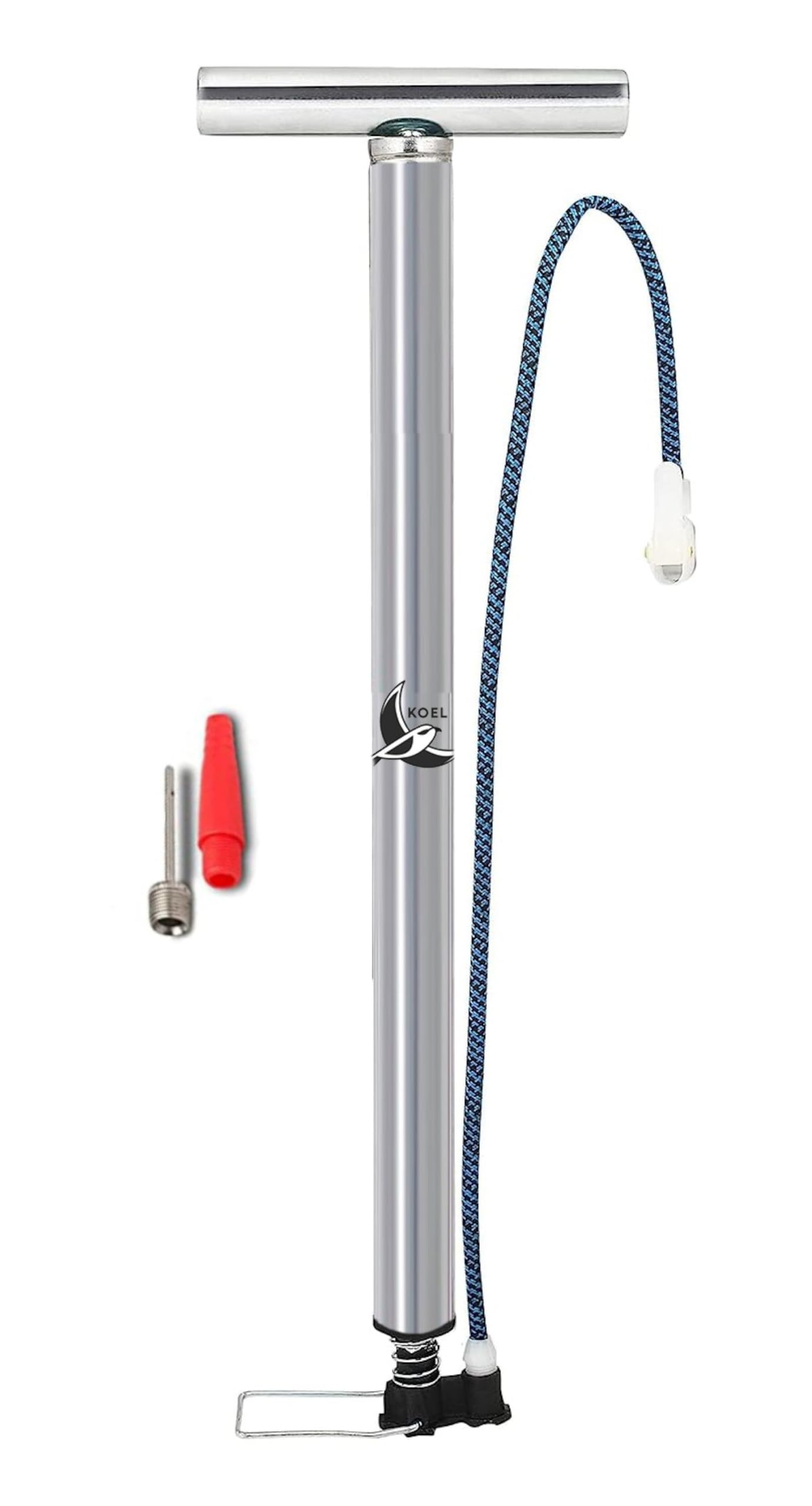 Koel Durable Steel Bike Floor Pump Cycle Air Pump Inflates Bicycle, Football, Balloon, Ball, Basketball, Inflatable Furniture (Silver) Made up Off Steel-image-16