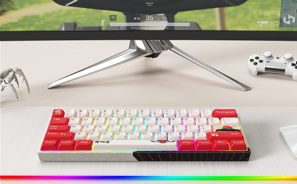 Amazon | XVX M61 ゲーミングキーボード 黄軸、60%コンパクト無線