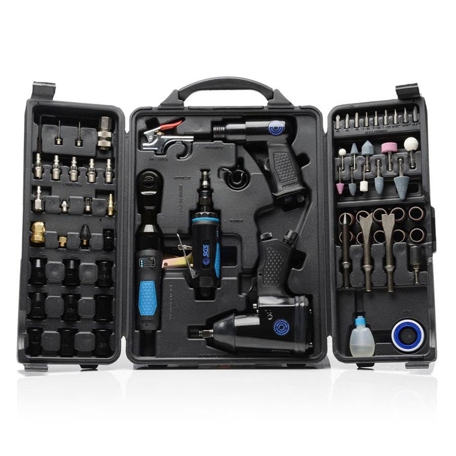 SGS 71pcs Air Tool Kit - Impact Wrench Die Hammer Ratchet & Grinder