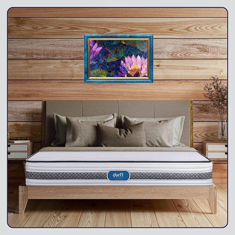 durfi Hybrid Mattress I 10 Year Warranty I Pocket Spring with Memory Foam I King Bed Mattress, 8inch Bed Mattress, Mattress King Size (78x66x8 Inches, White, Pocket Spring)