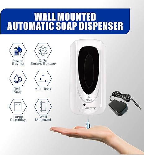 Miniatura 8 de Dispensador automático de jabón montado en la pared, dispensador de desinfectante de manos en aerosol, máquina sin contacto para oficina, escuela,