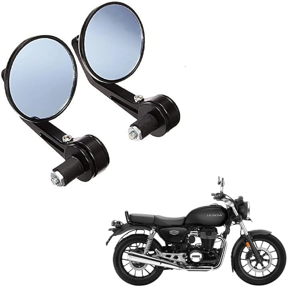 Motorcycle Bar End Side Mirrors ? Round Rear View Mirrors for Honda Hness CB350 & Other Bikes (Set of 2)-image-21
