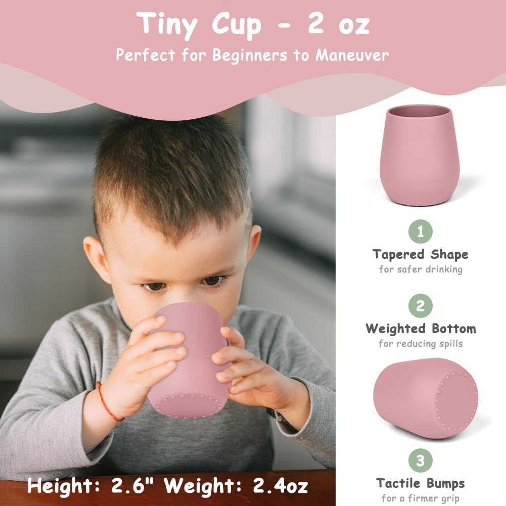 Bicchieri Allenamento Silicone Per Bambini 6 Mesi - 2 Pezzi Anti-Ribaltamento, Senza BPA - Foto 9