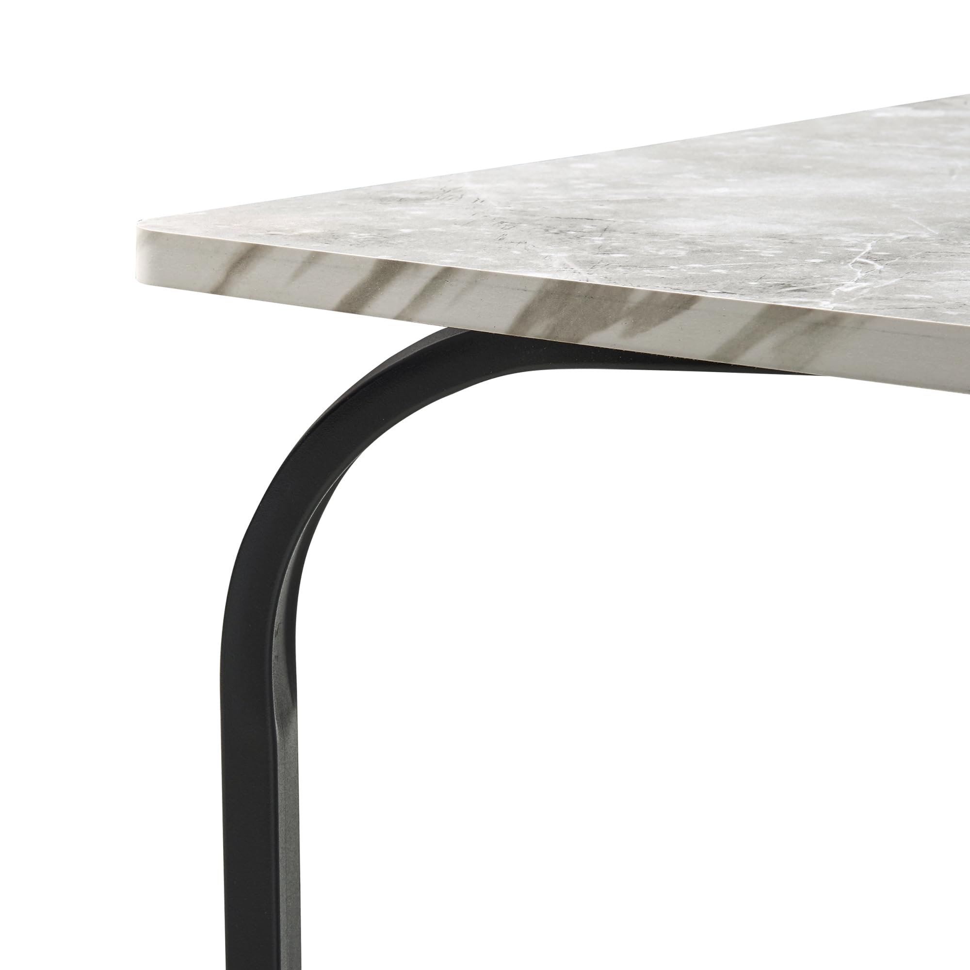 [en.casa] Couchtisch Kolta 120x60x43 cm Marmoroptik, Weiß Sofatisch mit untere Ablagefläche Wohnzimmertisch mit Stauraum