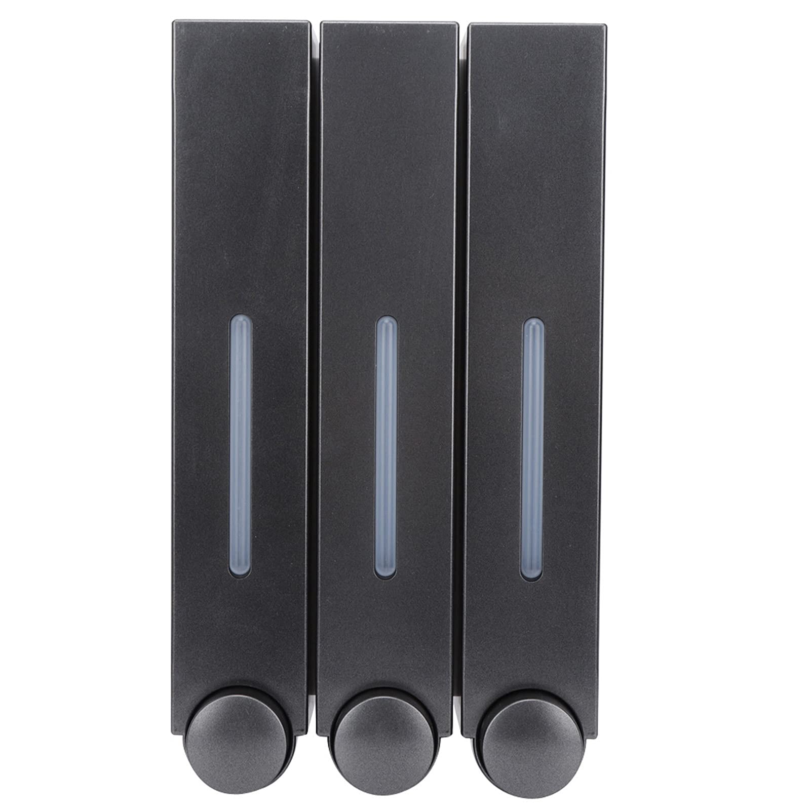 Distributeur de Savon Liquide Mural à Trois Têtes pour Salle de Bain D'hôtel, Type Presse, Matériau ABS, Blanc/Argent/Noir, 27,9 X 15,2 X 8,9 Cm, Convient pour Les Restaura (6028 Noir Trois