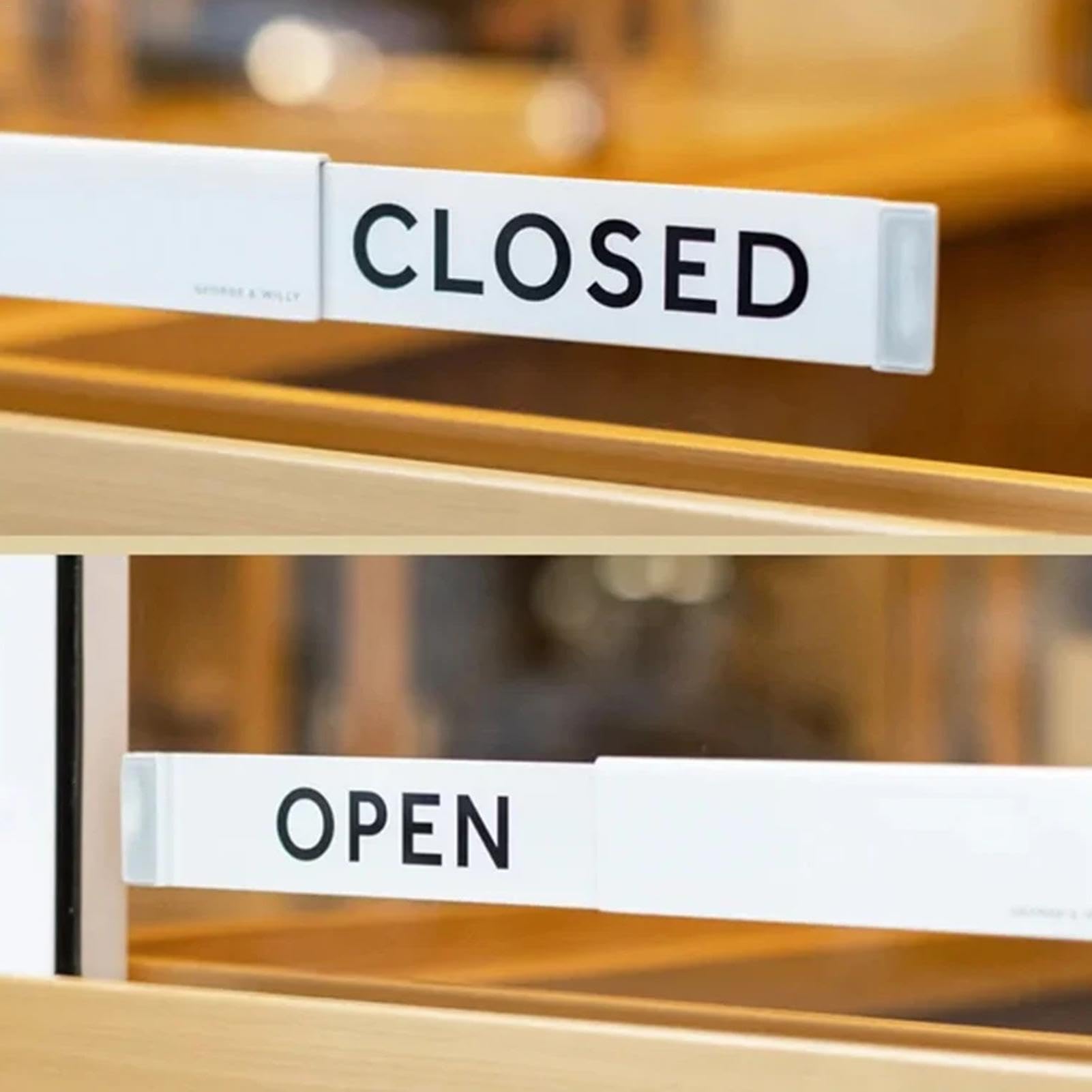 Segnale scorrevole per porta, con scritta in lingua inglese "Open Close Slider", per la privacy, con testo trasparente, facile da usare, per una comunicazione