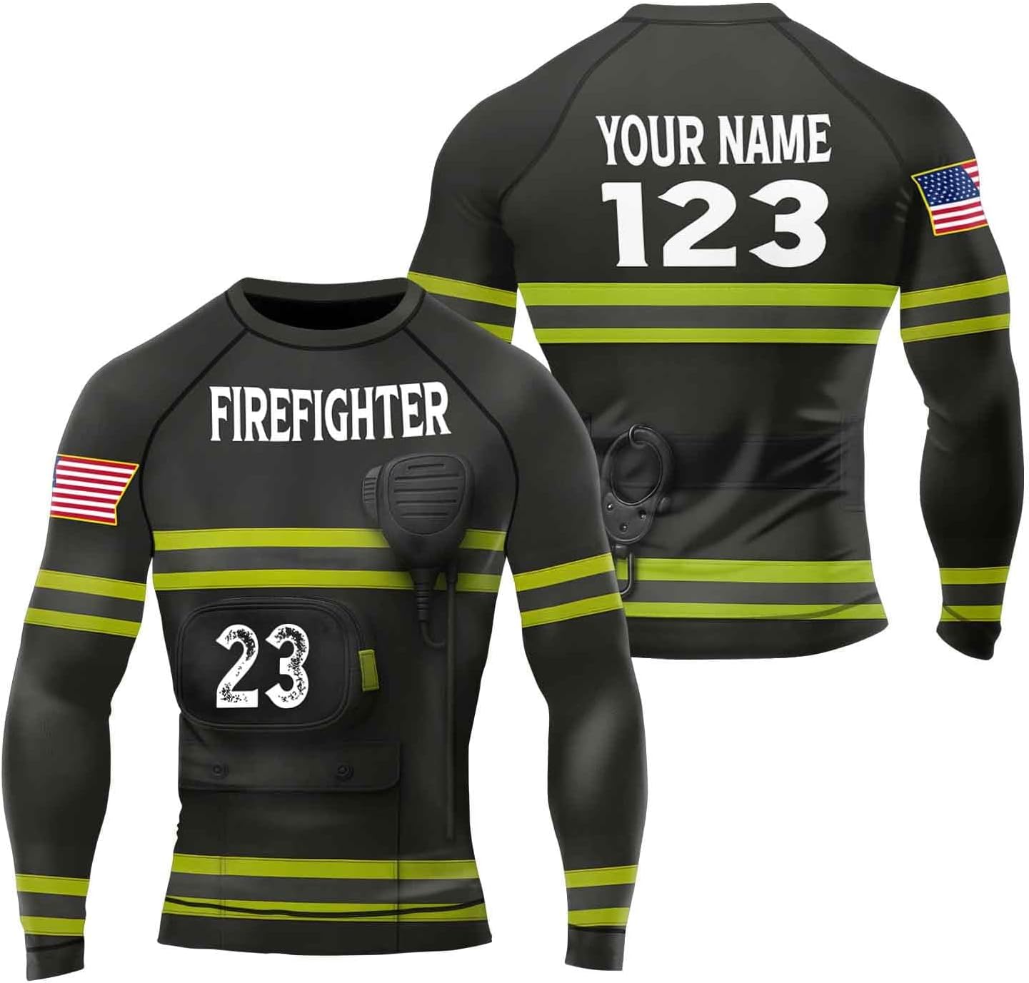 Premium God is My Father Rash Guard for Men Print 3D Never Fade Long Sleeve Compression Shirt for Men