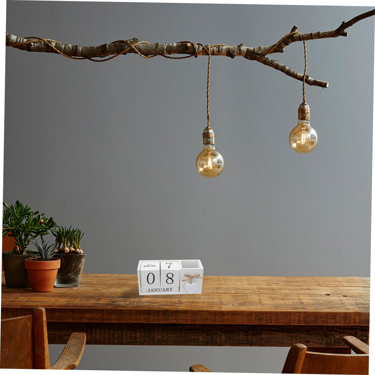 TOPBATHY 1pezzi Portapenne in Legno Contenitore per Penna e Calendario da Tavolo Pratico Portaoggetti per Cancelleria Organizza Penne e Accessori