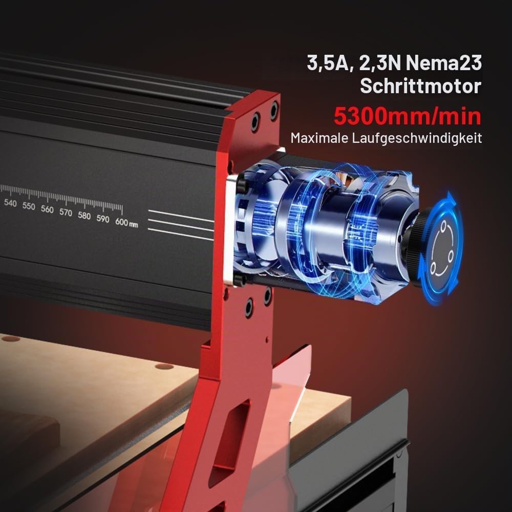 Twotrees TTC6050 500W CNC Fräsmaschine, mit Beleuchtung, Infrarot Sensor und Unterstützung für verschiedene Spindeltypen, 3-Achsen CNC Gravierfräsmaschine für Metall, Holz, Acryl, 600x500x100mm