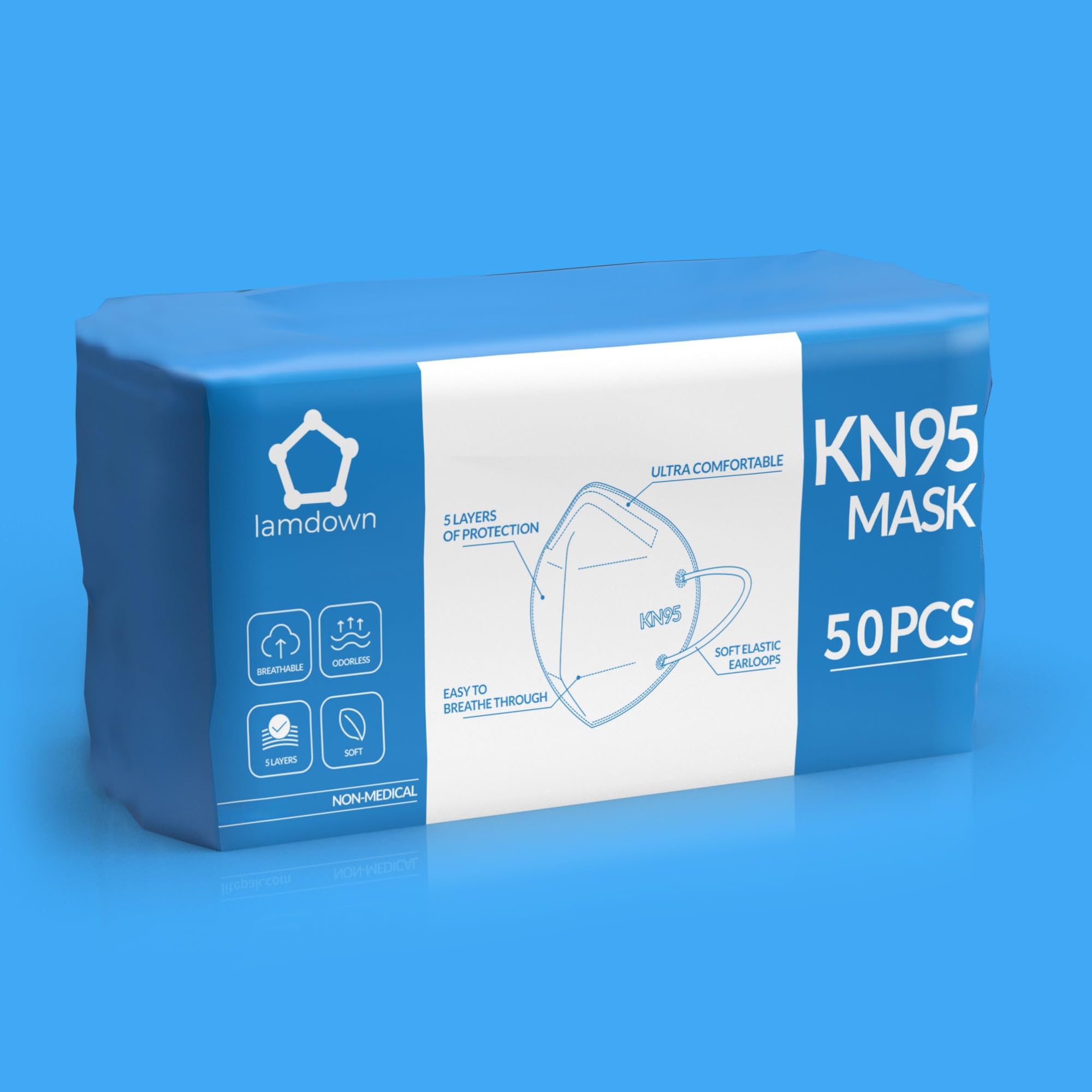 KN95 Face Masks, Premium 5-Layer Disposable Dust Mask Respirator for Adults