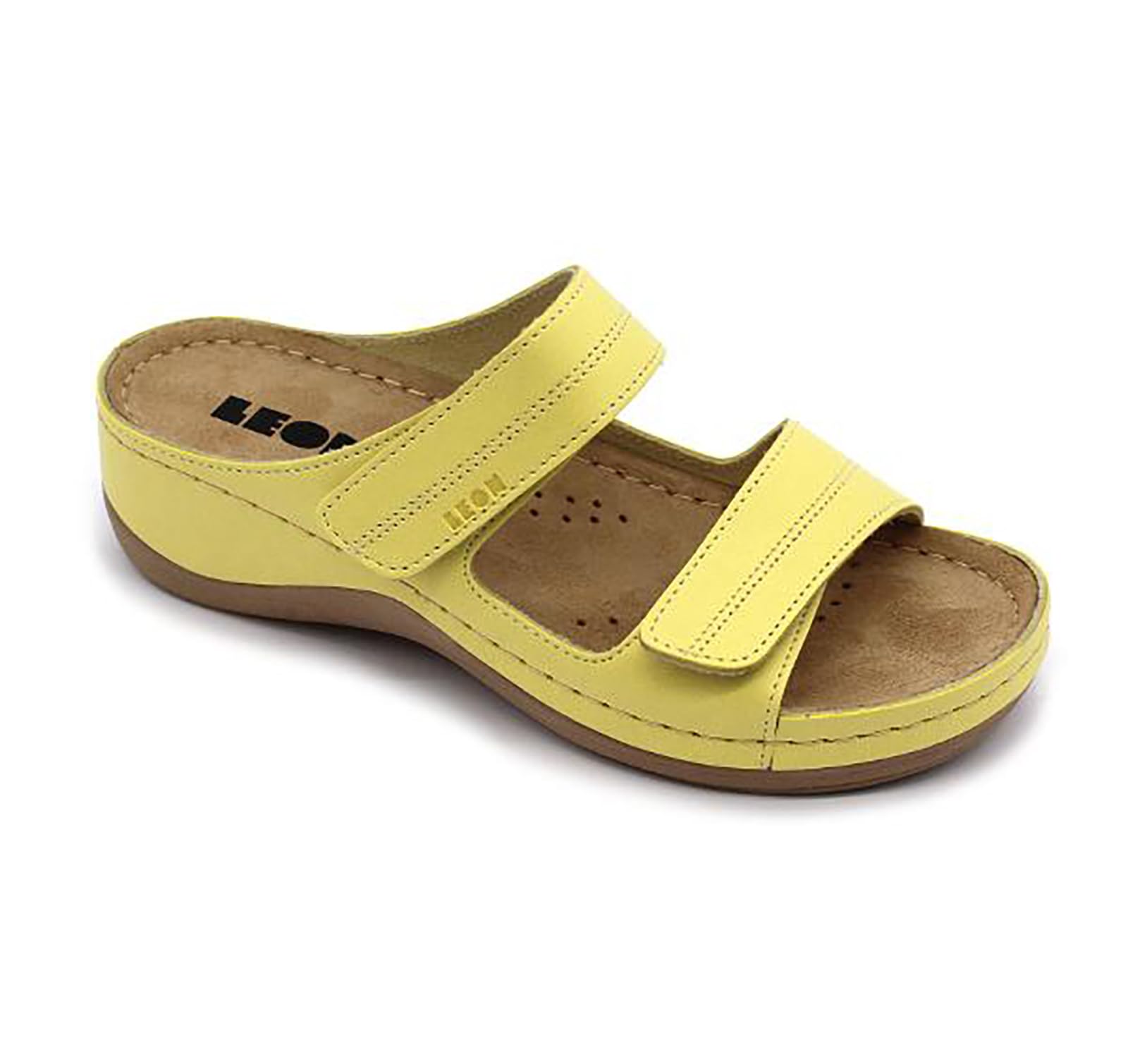 Sandales Sabots Mules LEON 907 Cuir Femme - Confort Quotidien Avec Semelle Anatomique