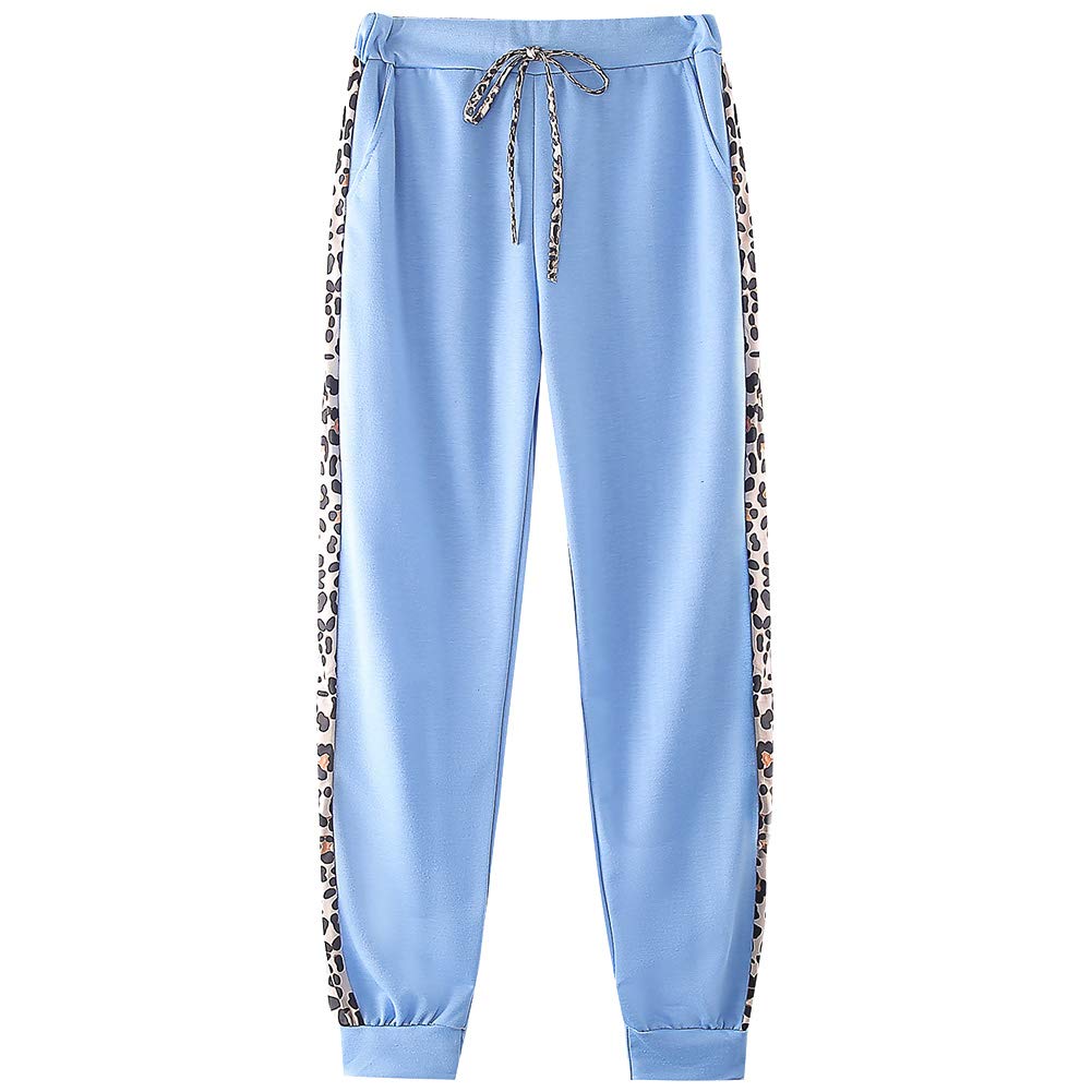 amropi Traingsanzug Damen Jogginganzug Leopard Kapuzenpullover Lange Ärmel Top + Hose Sportanzug 2 Stück