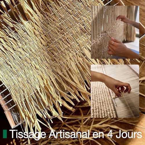 Tapis de porte en jute pour entrée et terrasse, paillasson LUMI 90 x 150 cm
