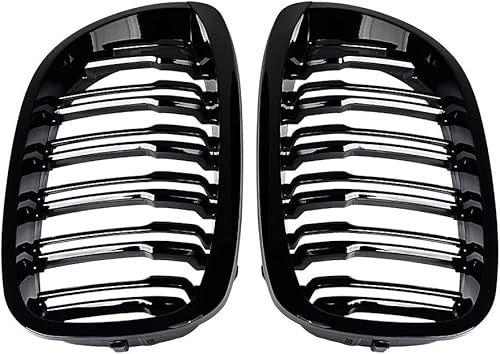 Miniatura 6 de Astra Depot Rejilla de riñón de doble listones de color negro brillante izquierda y derecha compatible con BMW E46 325Ci 330Ci 2DR 2DR 2003-2006