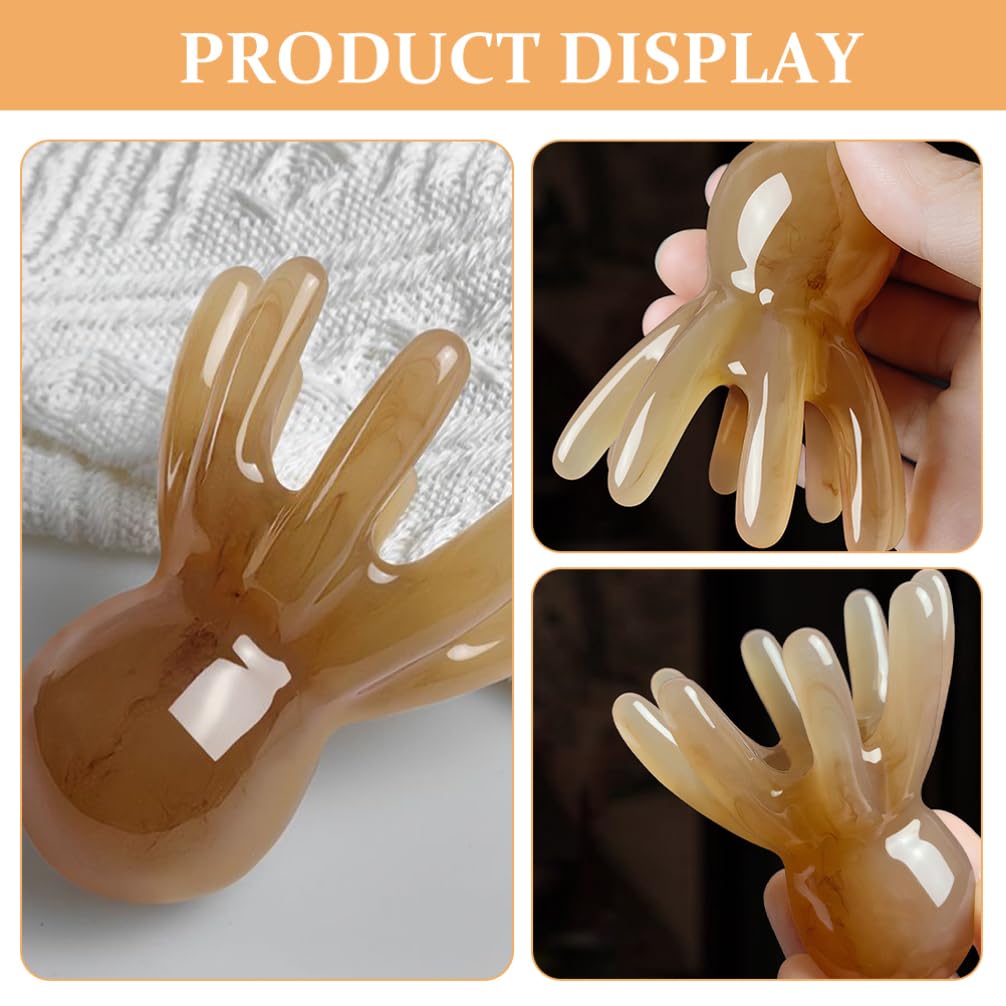 TOVINANNA Octopus Scalp Massager 8 Tentacles Head Scratcher Gua Sha Facial Tools for Head Body Relaxing Hair Growths Massage Points Melts Away Muscle Knots Trigger Points