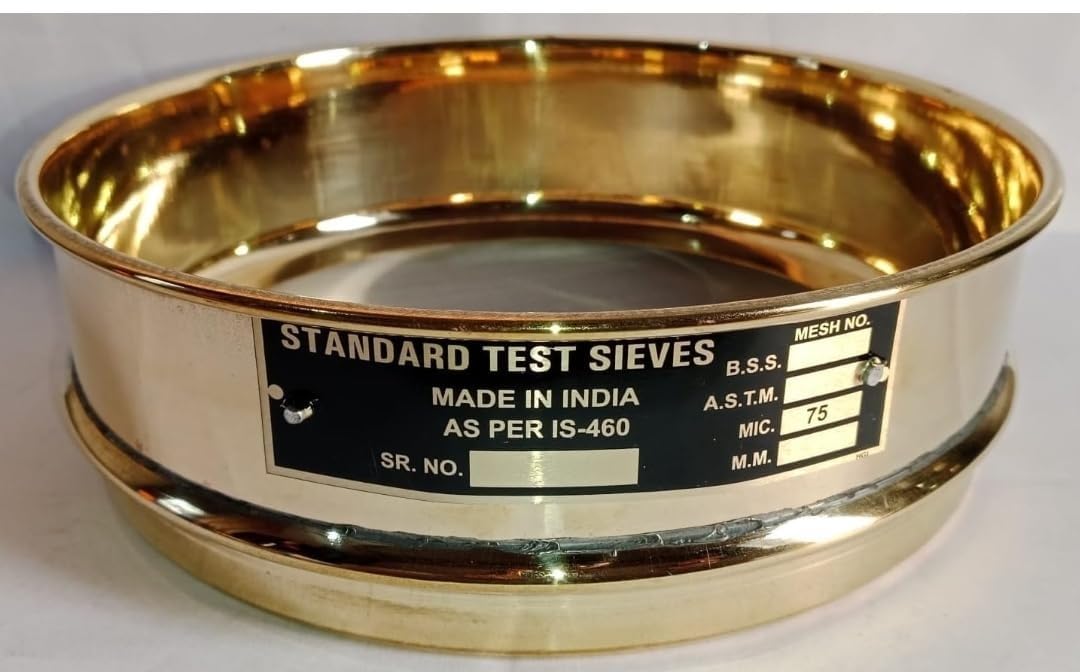 Brass Test Sieve 75 Micron – 200mm Diameter Laboratory Sieve with Stainless Steel Mesh & Durable Brass Frame | Precision Soil, Cement & Aggregate Testing Equipment | Laboratory Grade, Soil & Cement Testing, Durable Brass Frame, Aggregate Testing, Precision Mesh-image-39