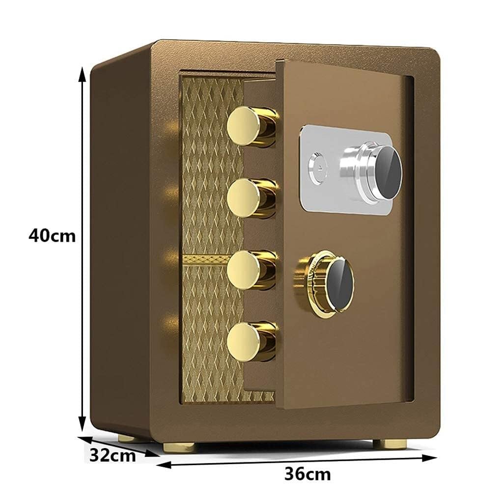 Cassaforte Casseforti da ufficio in acciaio ignifughe impermeabili e antifurto con combinazione meccanica for hotel e contenitori for la famiglia Cassetta portavalori(Bruin,40x36x32cm)