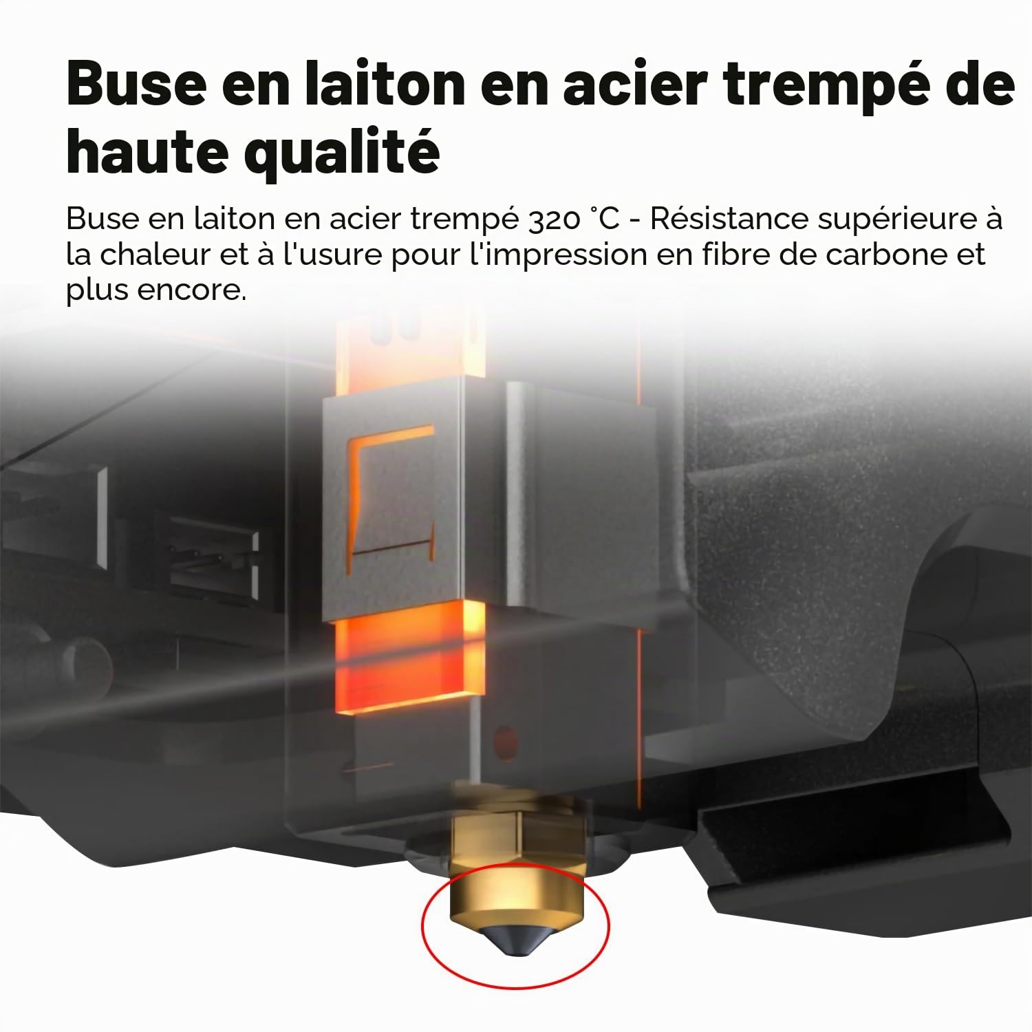 0,2 mm Hotend en céramique pour Centauri Carbon Hotend avec buse en laiton acier trempé, élément chauffant, extrudeuse, hot end de rechange, tête d'impression pour imprimante 3D Elegoo
