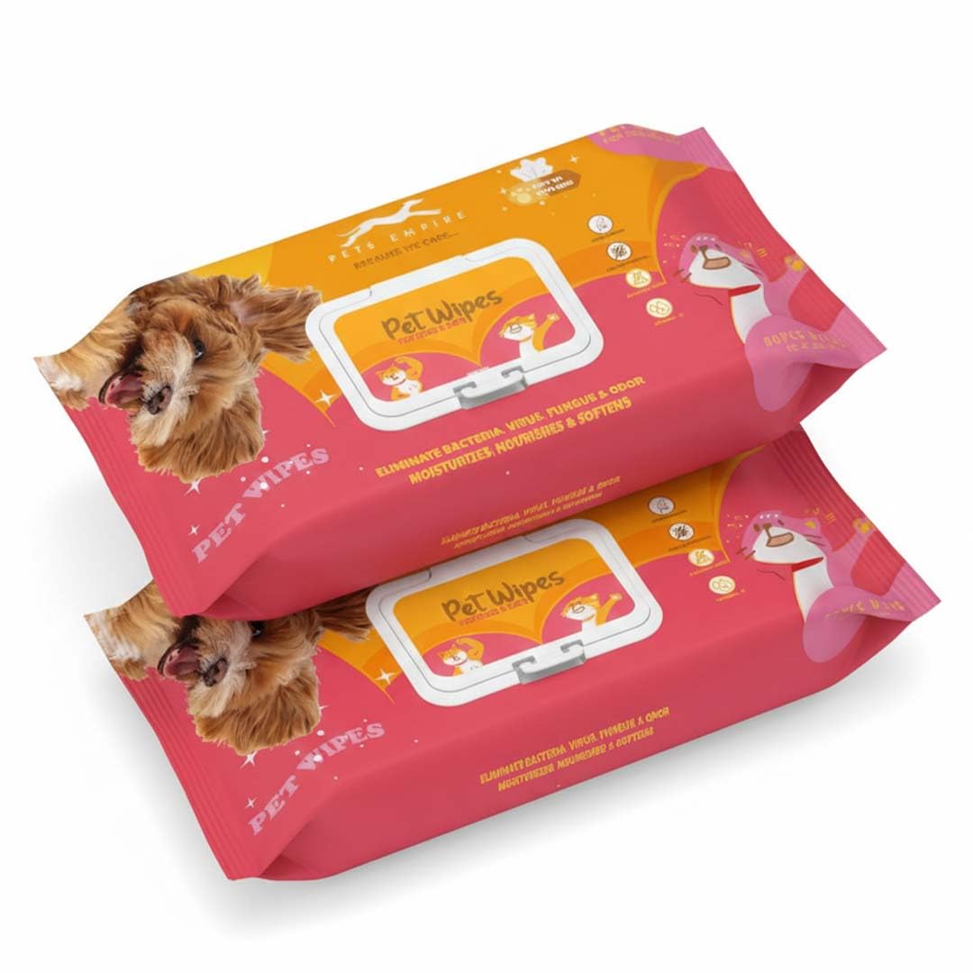 - PETS EMPIRE Pet Wet Wipes, 160 Count Anti-Bacterial Cat & Dog Wipe, Soft Pet Moist Tissue Towelettes, Grooming Daily Care Wet Wipes for Dogs, Pups, Cats - Pack of 2 (15X20 cm)