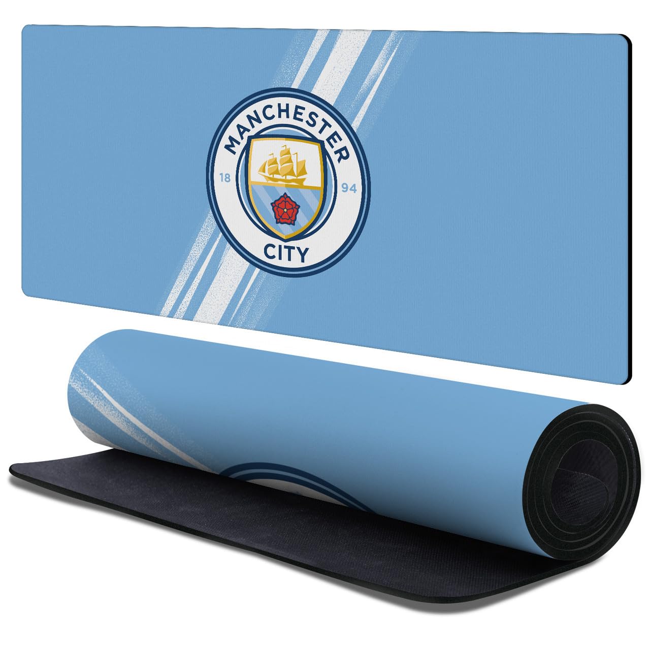 Head Case Designs Officially Licensed Manchester City Man City FC Home 2025/26 Badge Kit 37.4 x 15.75 x 0.16 inches (900 x 400 mm) - XL Gaming Office Desk PC Keyboard Mouse Mat Pad