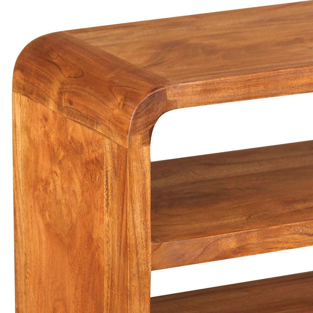 Mueble TV de madera maciza acacia 90x30x55 cm con 2 estantes y 3 cajones