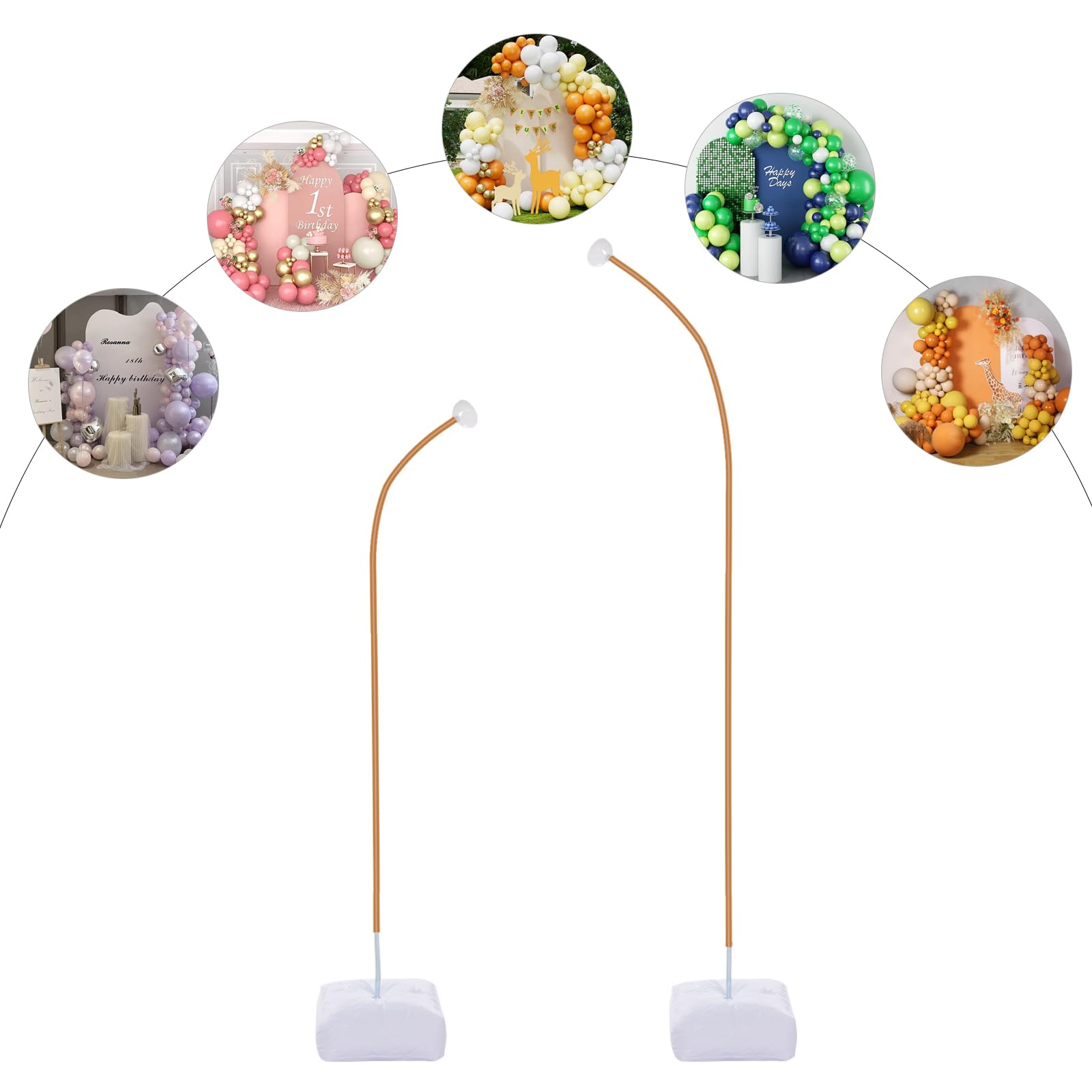 Set di supporto pieghevole per palloncini, 1,5 m, supporto per palloncini regolabile, per compleanno, laurea, anniversario, matrimonio