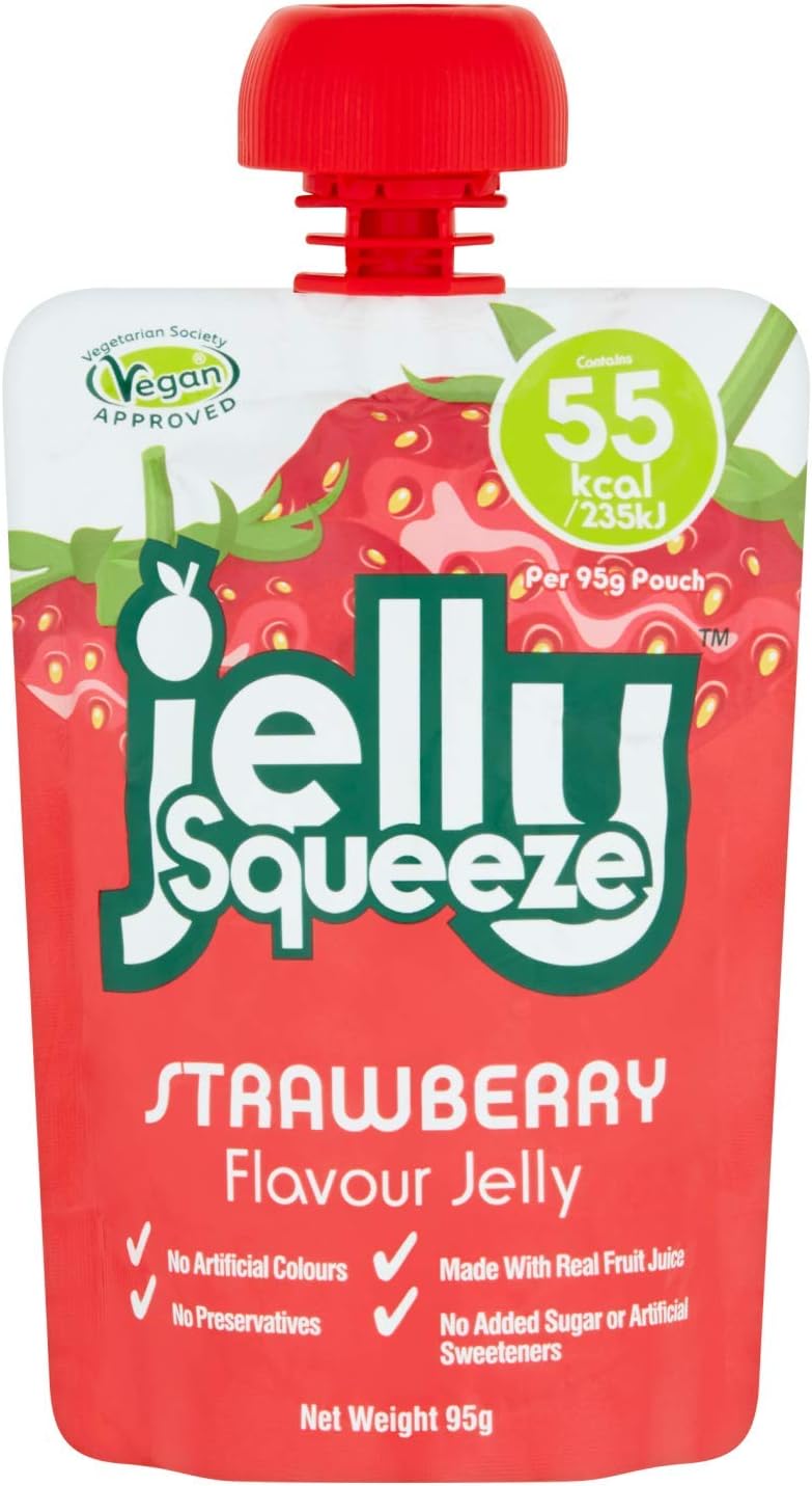 JellySqueeze Strawberry Flavour, Box of 16 x 95g pouches