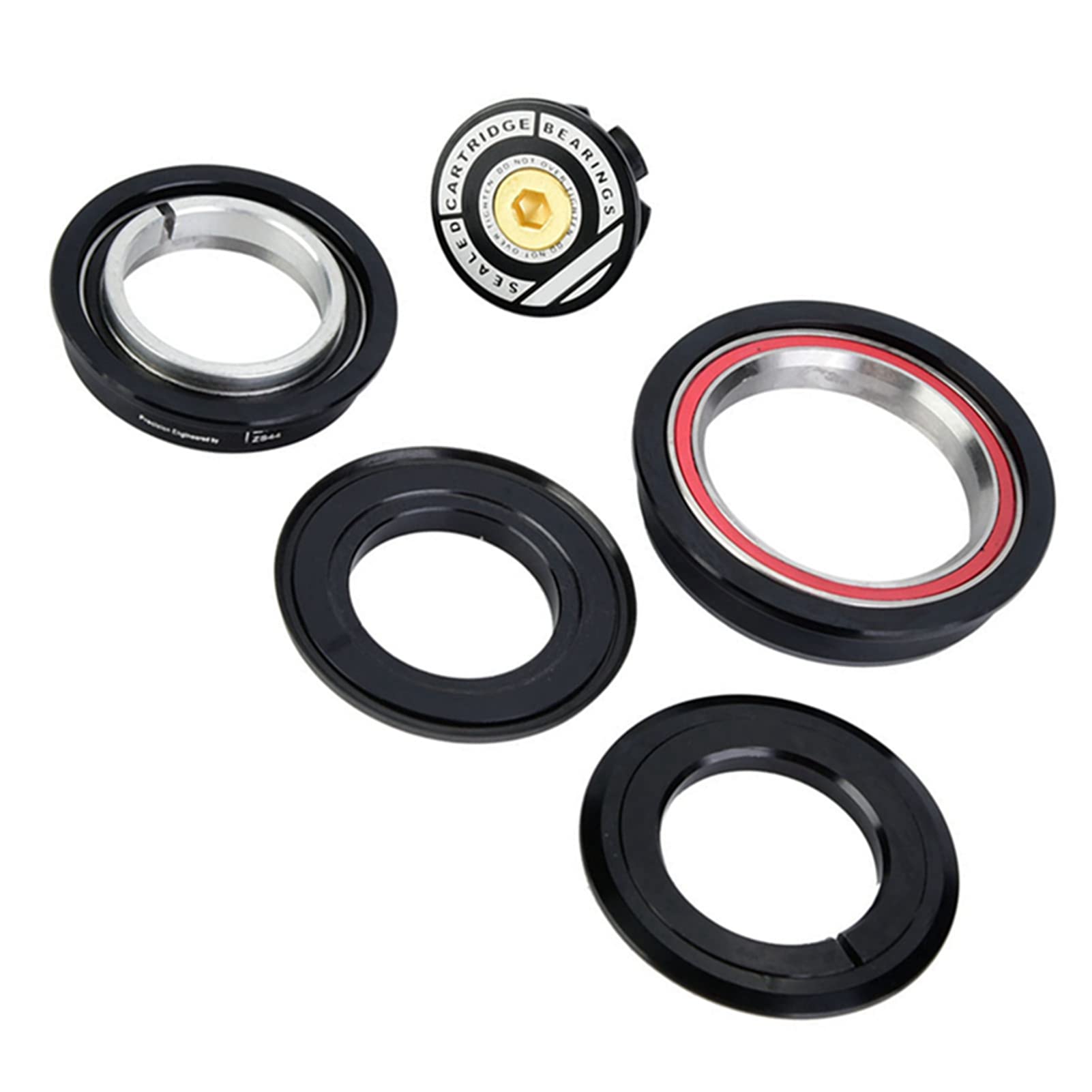 CNC AL6061 Bicycle Headset 4456ST - Tapered Straight Tube Fork 44mm 56mm for Mountain & Road Bikes