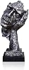 LEPENDOR Abstract and Creative Desk Decorations The Thinker Statue - Handcrafted Silent Men Statues Resin Abstract Sculpture Office Home Decor Figurine Gift No Hear Silver