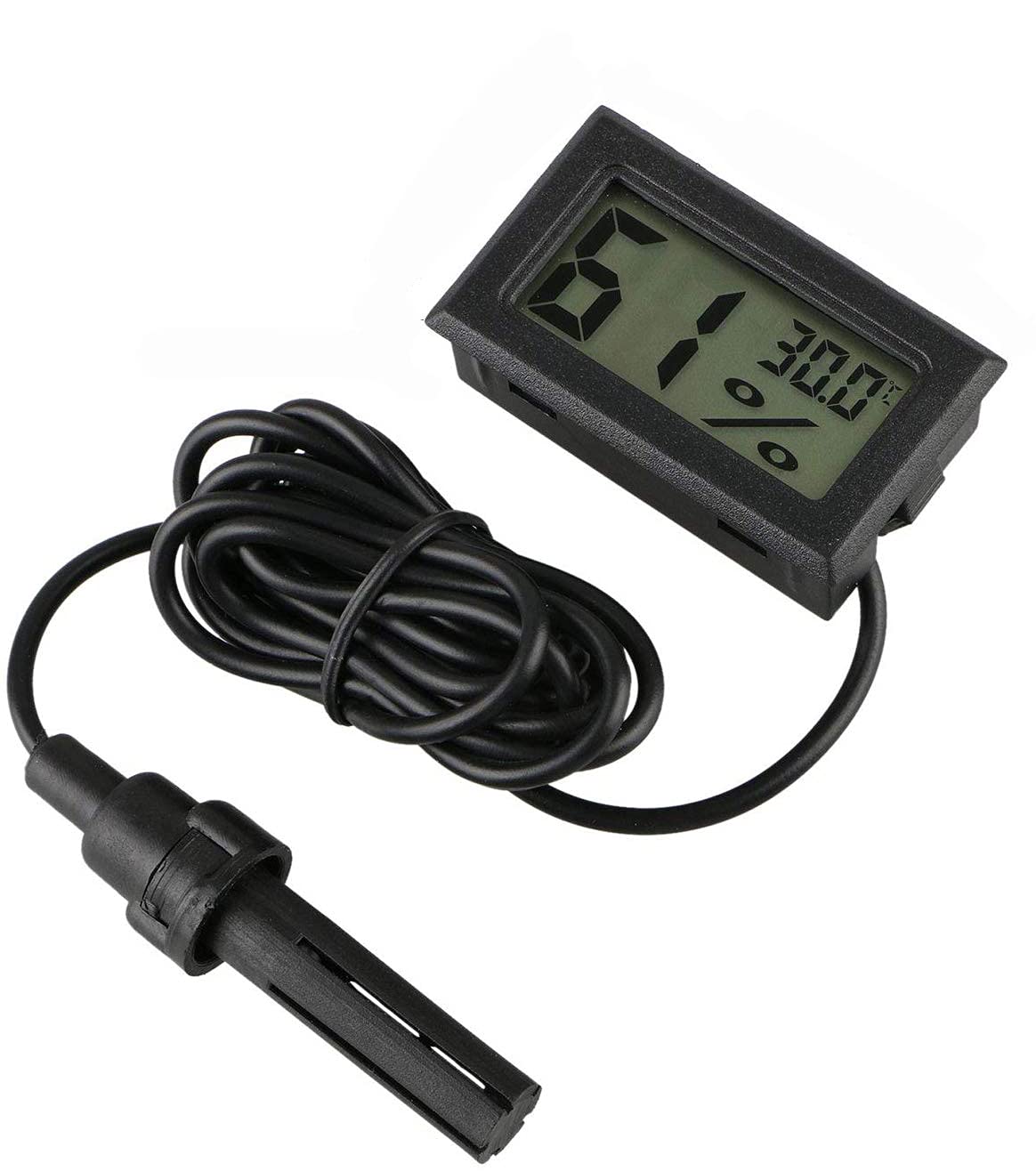 Vip Gadgets Digital Thermometer Hygrometer Temperature Sensor Humidity Meter With Probe (Black) LR44 Battery included (B07YFXKVV4) Amazon Price History, Amazon Price Tracker