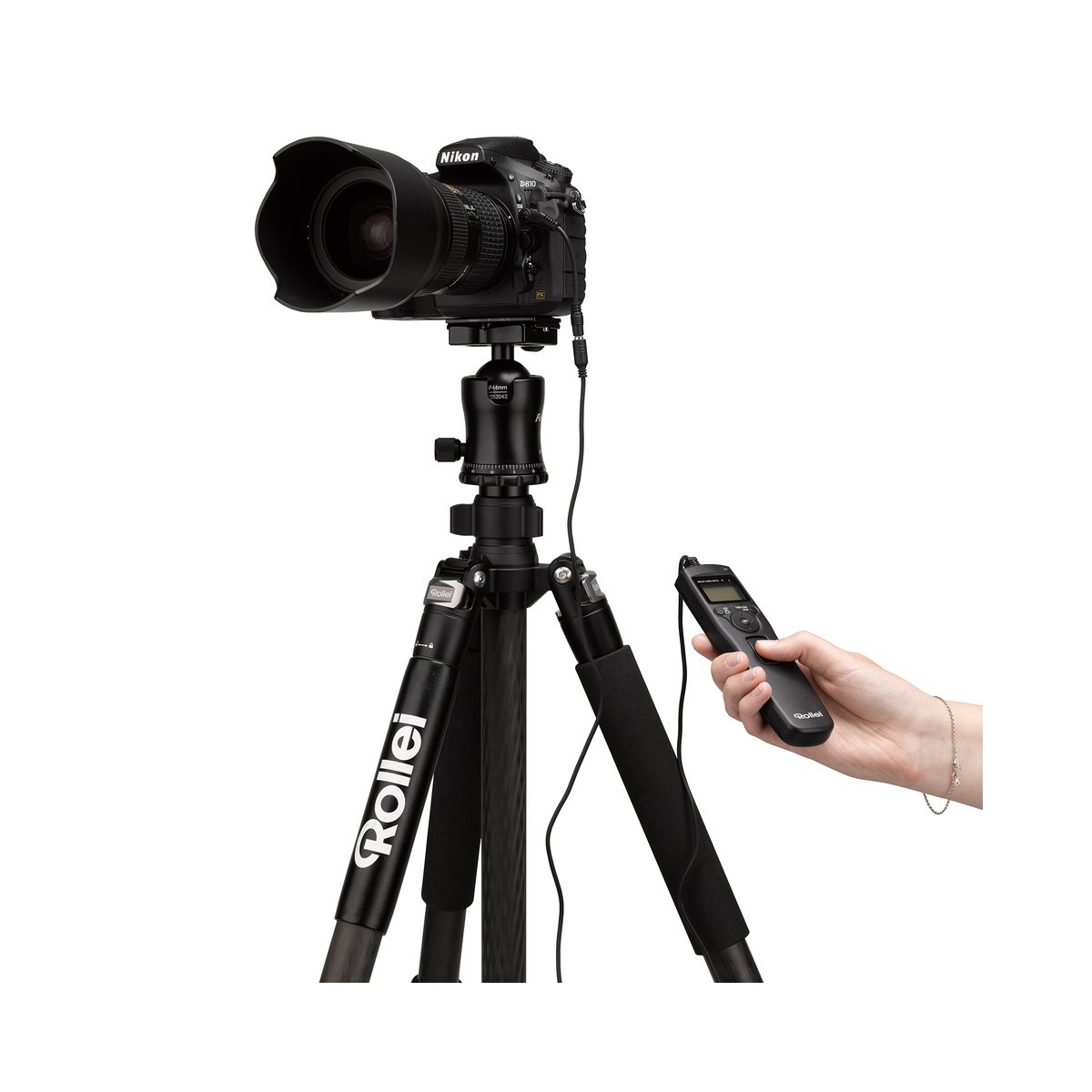 Rollei Cavo di scatto Nikon - Telecomando con Schermo LCD con Retroilluminazione - Nero