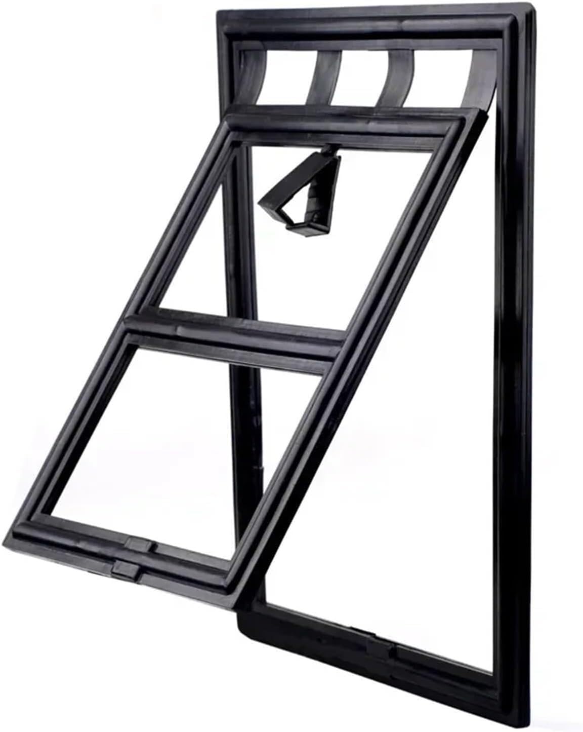 JvFbjLF Lockable Insect Screen For Plastic Pet Windows(S 29x24x1cm,Schwarz)