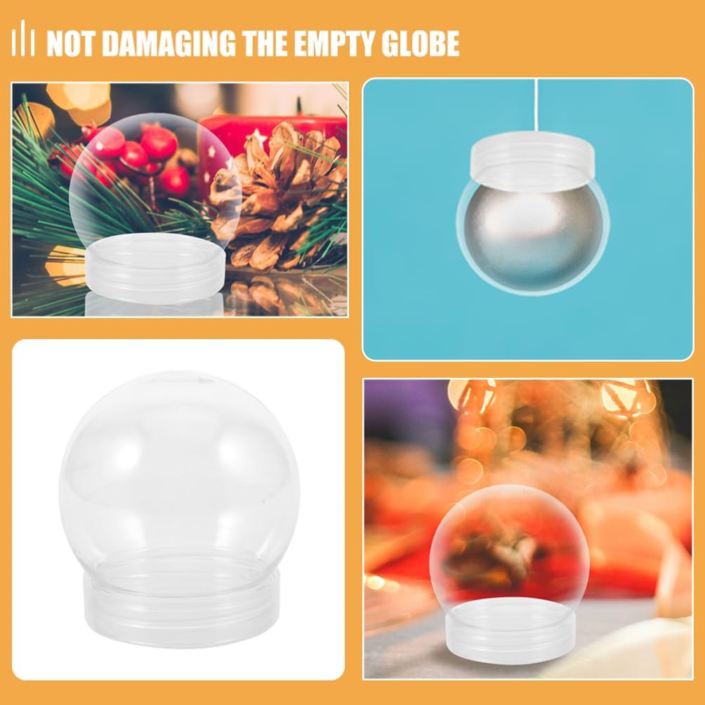 DOITOOL 24 Pack Snow Globes with Screw Off, 3.4 X 3 inch DIY Clear Water Globes Plastic Empty Jar Fillable Cookies Candy Jar for DIY Crafts, Christmas Home Decorations, 270ml