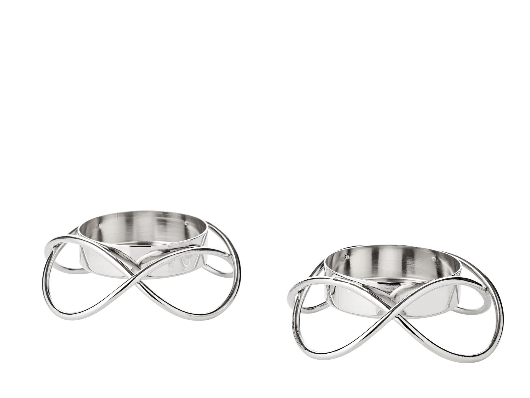 EDZARD Lot De 2 Bougeoir Sanremo, Noble Argenté Et Protégé Contre La Ternissure, Diamètre 10 Cm, Pour Bougies Piliers