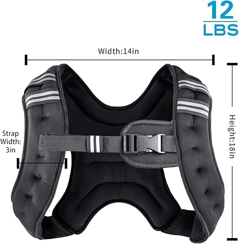 Miniatura 3 de Henkelion Chaleco con peso para hombres, mujeres, niños, pesos incluidos, chalecos de peso corporal ajustables para correr, entrenamiento, trotar,