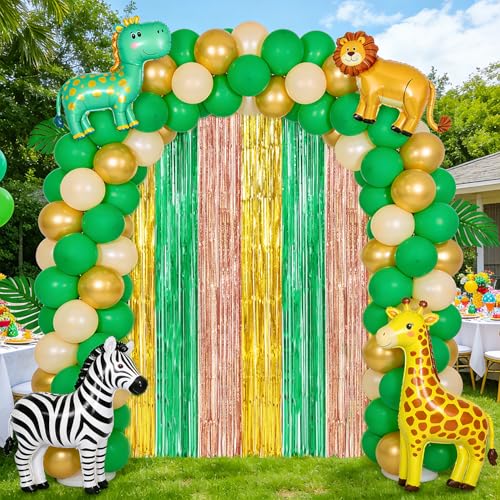 Image of TONIFUL Hawaiian Luau Summer Party Metallic Tinsel Streamer Decorations | 2 Packs 3.3 x 6.6 ft Tropical Luau Foil Fringe Curtains Backdrop for Boho Wedding Pineapple Summer Beach Birthday Party Decor