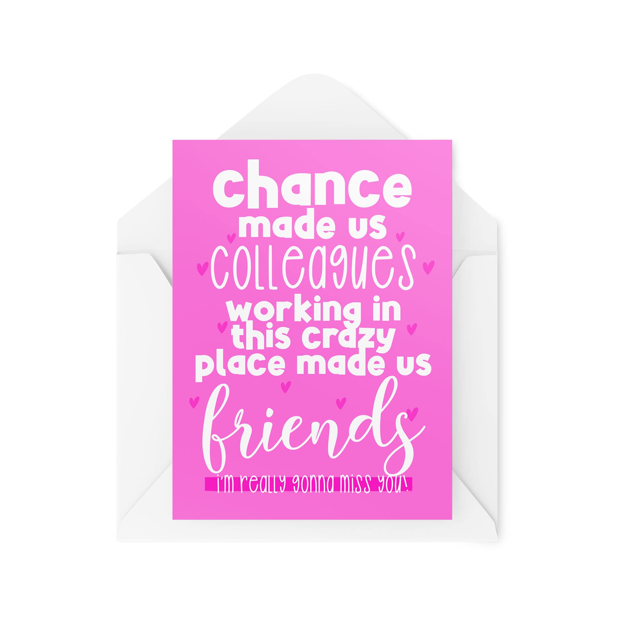 Tongue in Peach Funny Leaving Cards | Chance made us colleagues working in this crazy place made us friends | Office Colleague Coworker Manager | CBH1163 | White, A5